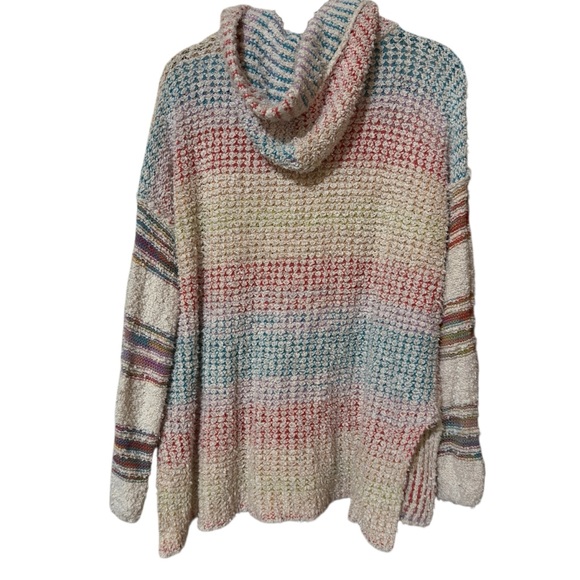 Free People Sit Next to Me Multicolor Knit Hoodie Sz XS - Picture 3 of 15